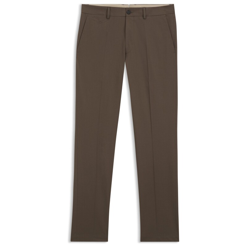 BOSS Slim-fit trousers in cotton, silk and stretch