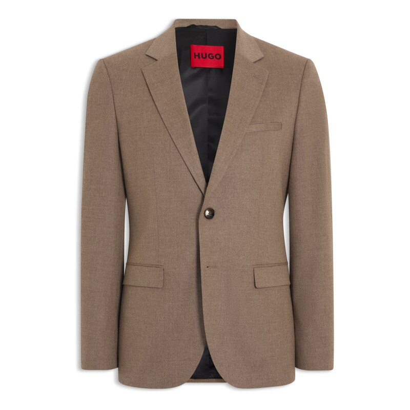HUGO Extra-slim-fit suit jacket in melange flannel