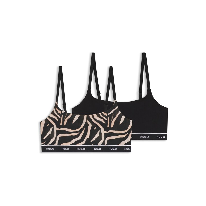 HUGO Two-pack of stretch-cotton bralettes