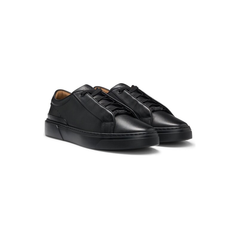 BOSS Gary trainers in brushed leather with elastic laces