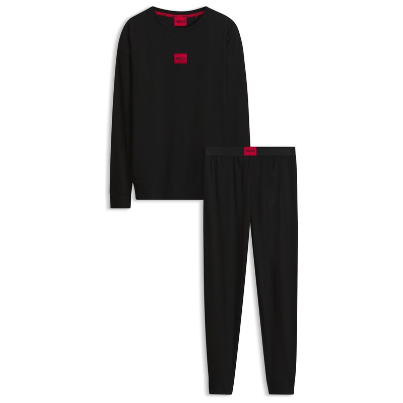 HUGO Gift-boxed pyjama set in stretch cotton with logos
