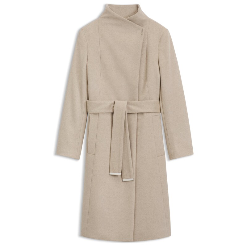 BOSS Belted formal coat in virgin wool and cashmere