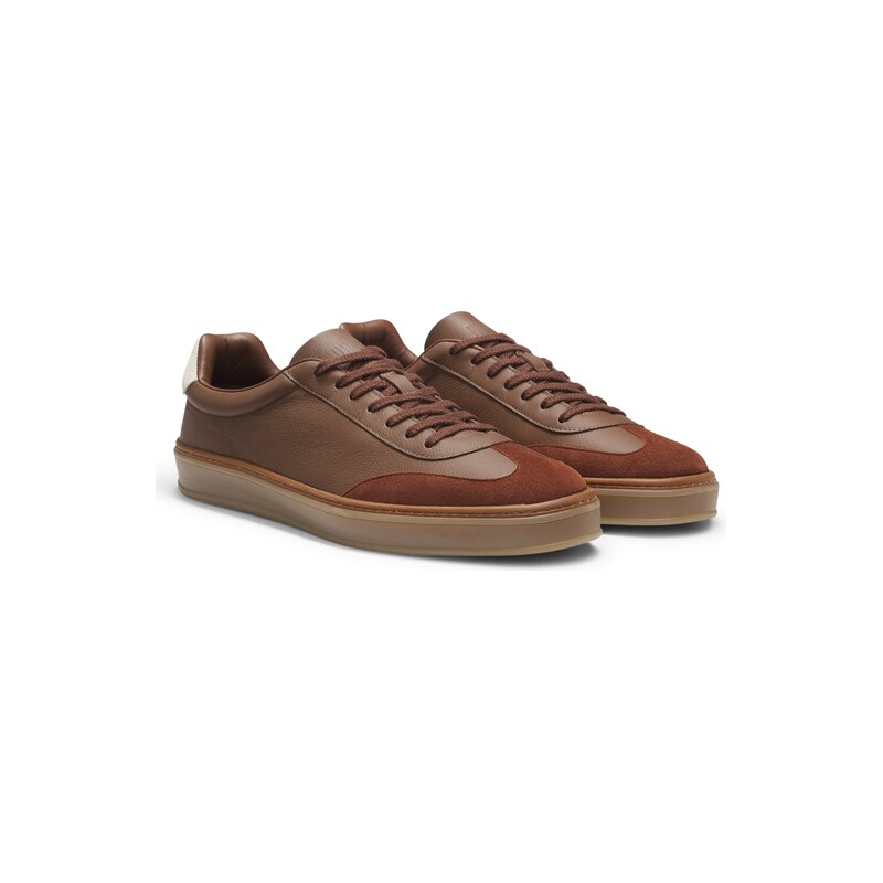 BOSS BY BECKHAM trainers in leather and suede