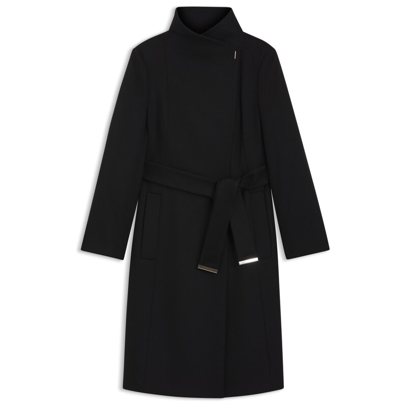 BOSS Belted formal coat in virgin wool and cashmere