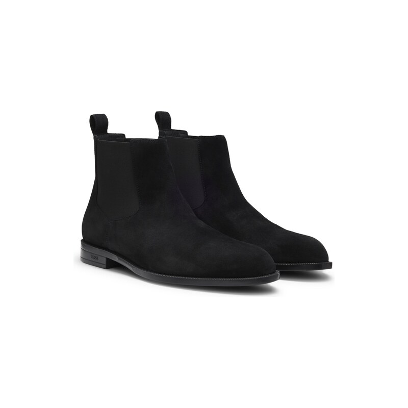 BOSS Suede Chelsea boots with elasticated panels