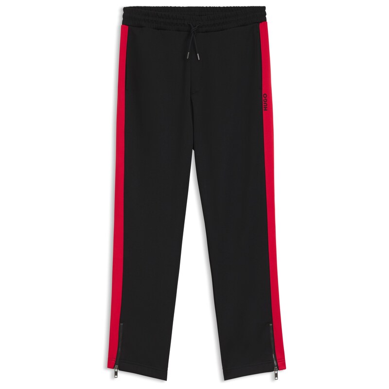 HUGO Relaxed-fit tracksuit bottoms with logo tape