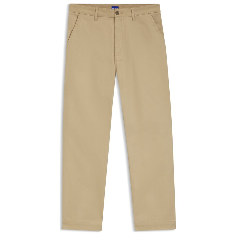 HUGO Baggy-fit trousers in stretch-cotton canvas