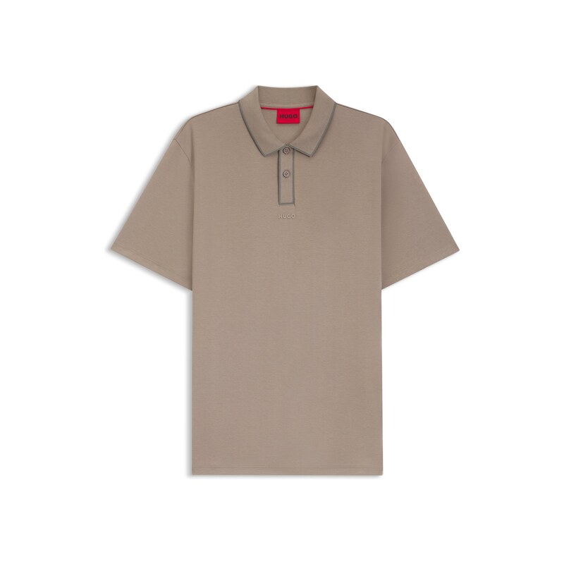 HUGO Luxury-cotton polo shirt with contrast trims