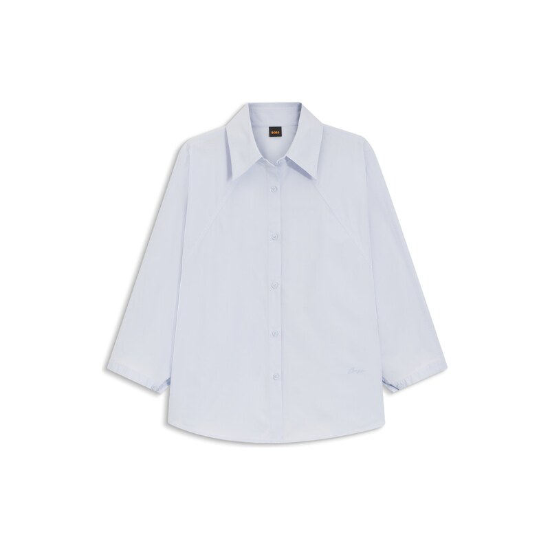 BOSS Relaxed-fit blouse in cotton poplin with kimono sleeves
