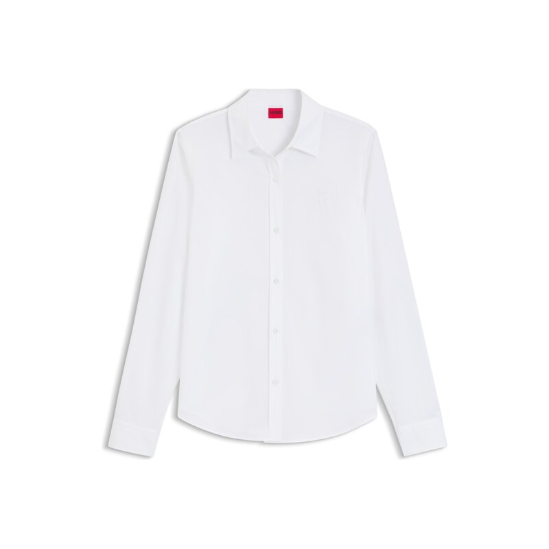 HUGO Regular-fit blouse in cotton poplin