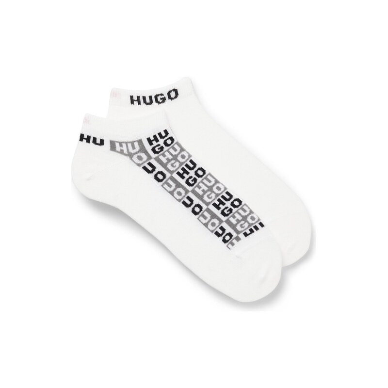 HUGO Two-pack of ankle-length socks with logo intarsia
