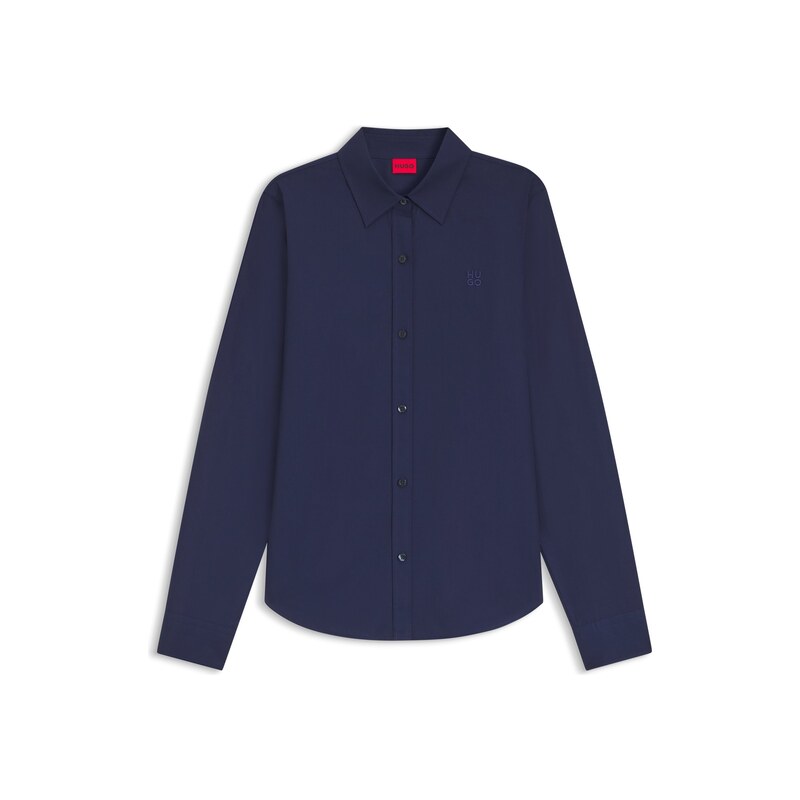 HUGO Regular-fit blouse in cotton poplin