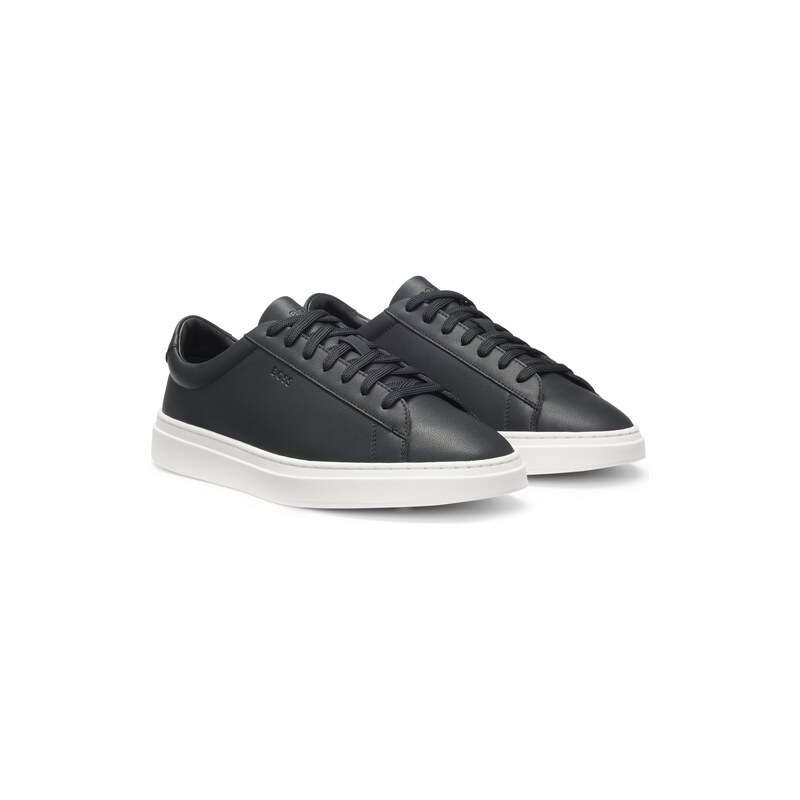 BOSS Cupsole trainers in leather with signature-stripe stitching