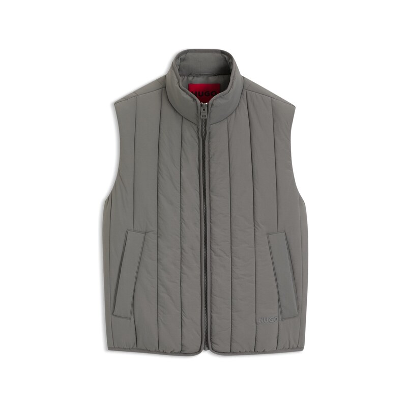 HUGO Vertical-quilted gilet with logo detail