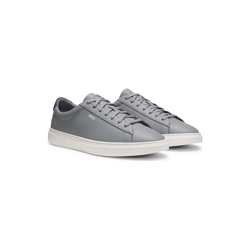 BOSS Cupsole trainers in leather with signature-stripe stitching