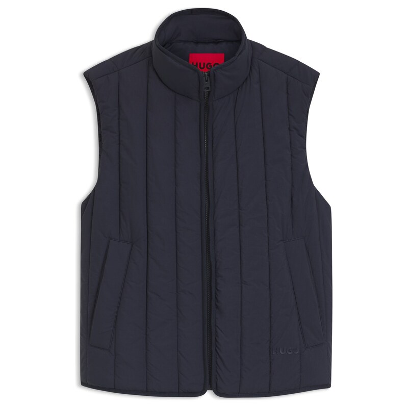 HUGO Vertical-quilted gilet with logo detail