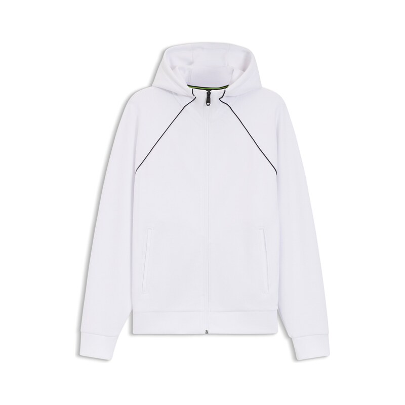 BOSS Cotton-blend zip-up hoodie with piping details
