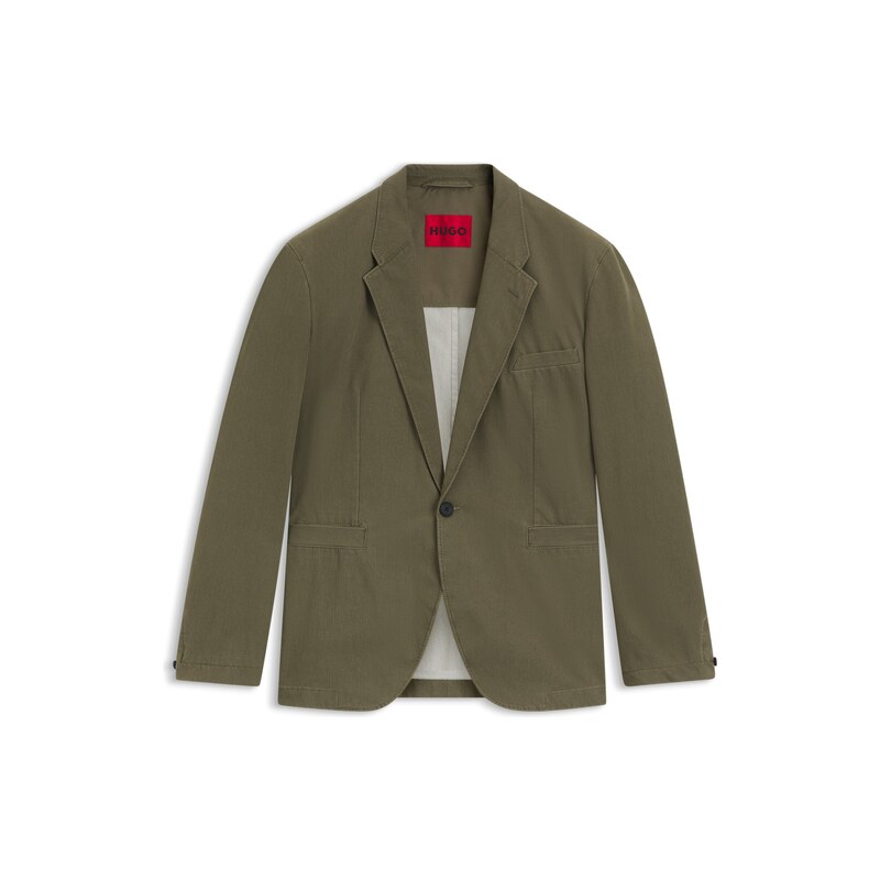 HUGO Modern-fit jacket in cotton-blend twill