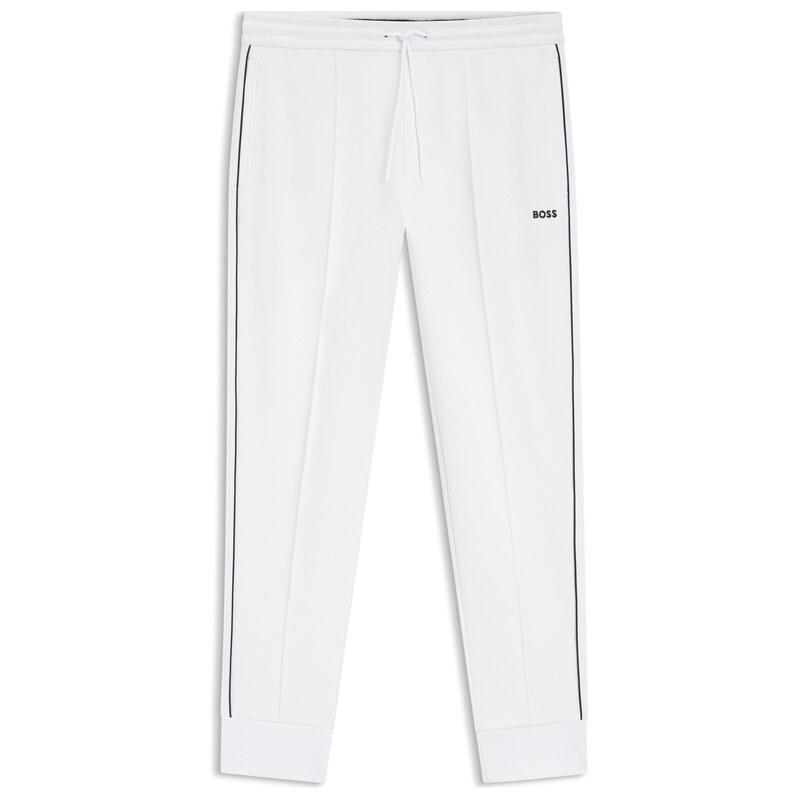 BOSS Cotton-blend tracksuit bottoms with piping details