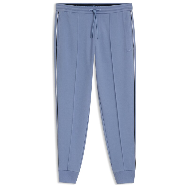 BOSS Cotton-blend tracksuit bottoms with piping details