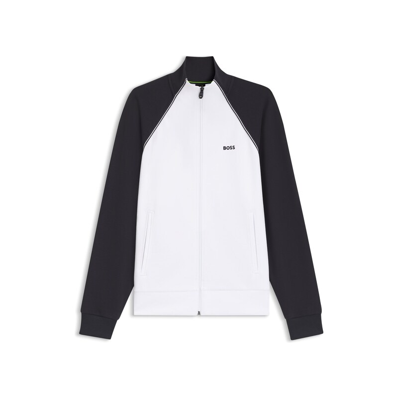 BOSS Cotton-blend sweatshirt with contrast piping