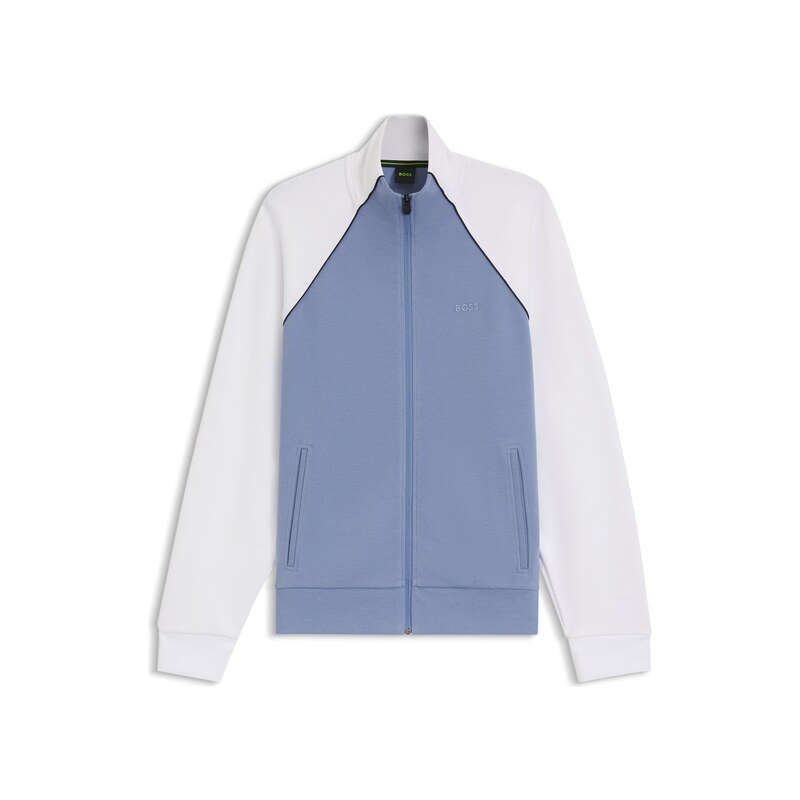 BOSS Cotton-blend sweatshirt with contrast piping