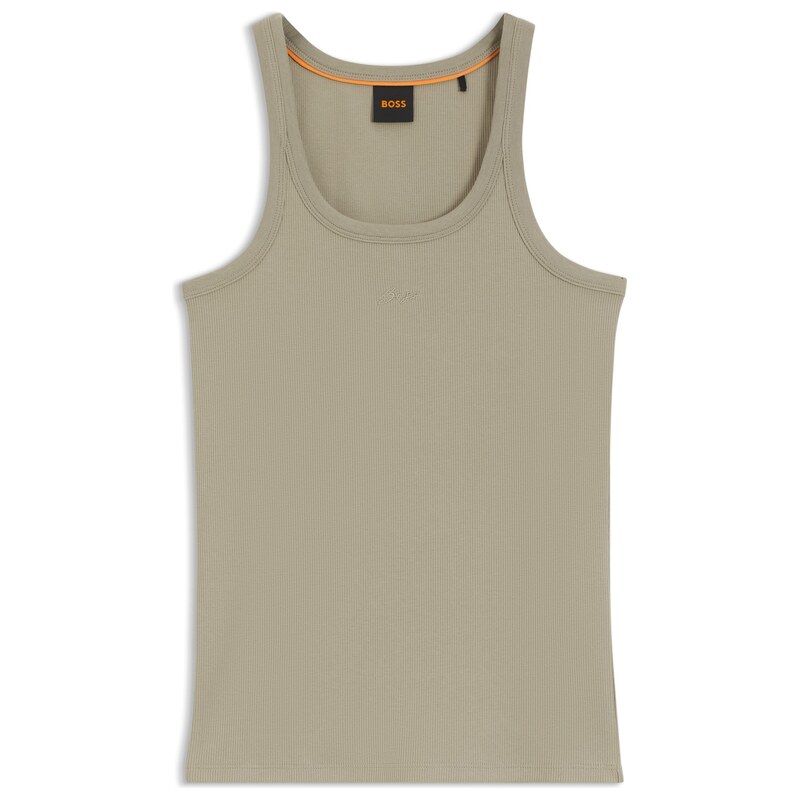 BOSS Racer-back tank top in stretch cotton