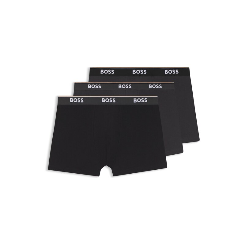 BOSS Three-pack of stretch-cotton logo-waistband boxer briefs