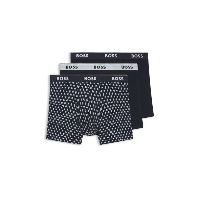 BOSS Three-pack of stretch-cotton logo-waistband boxer briefs