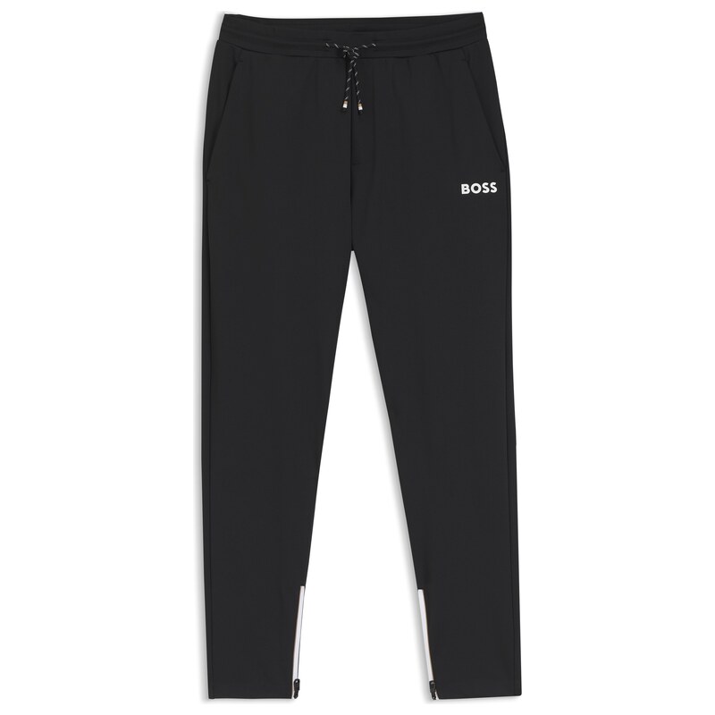 BOSS Active Stretch-gabardine tracksuit bottoms with zipped hems