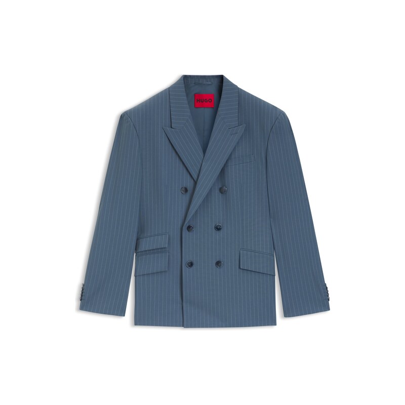 HUGO Oversized-fit blazer in pinstripe performance-stretch