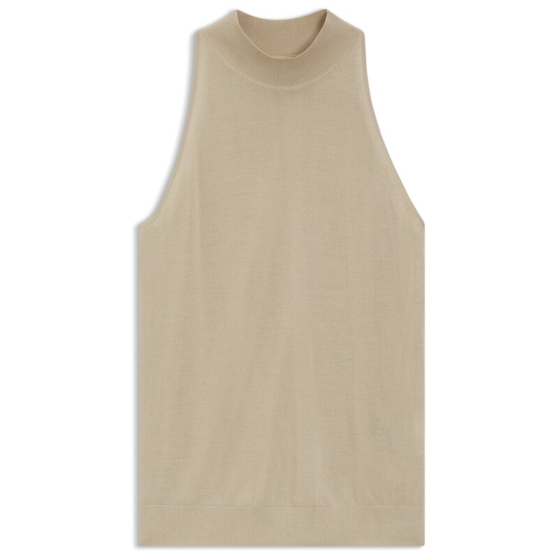 BOSS Knitted mock-neck top in superfine yarn