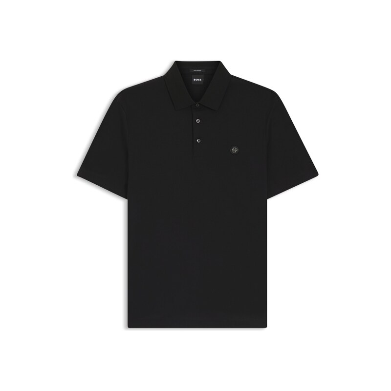 BOSS Polo shirt in mercerised cotton with Double B monogram