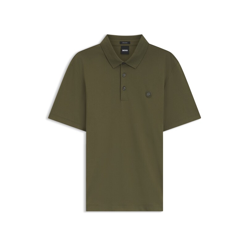 BOSS Polo shirt in mercerised cotton with Double B monogram