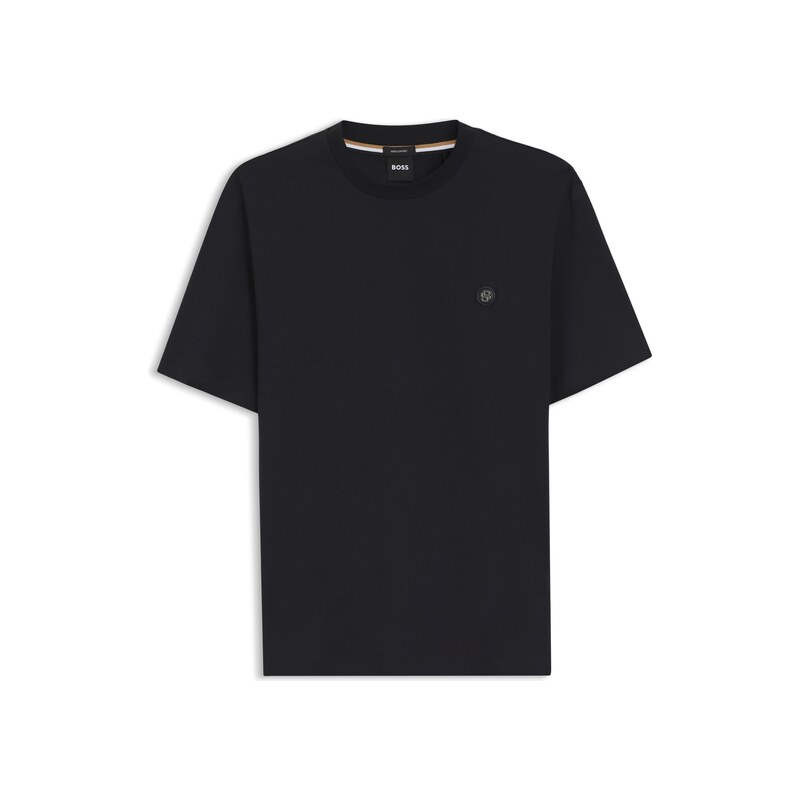 BOSS Cotton T-shirt with Double-B-monogram badge