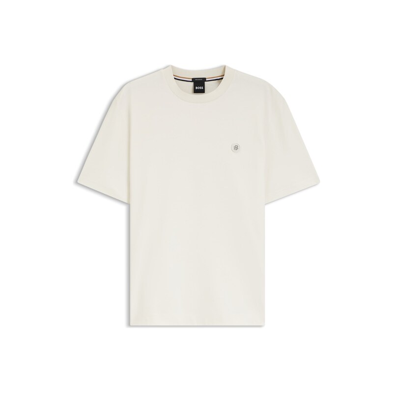 BOSS Cotton T-shirt with Double-B-monogram badge