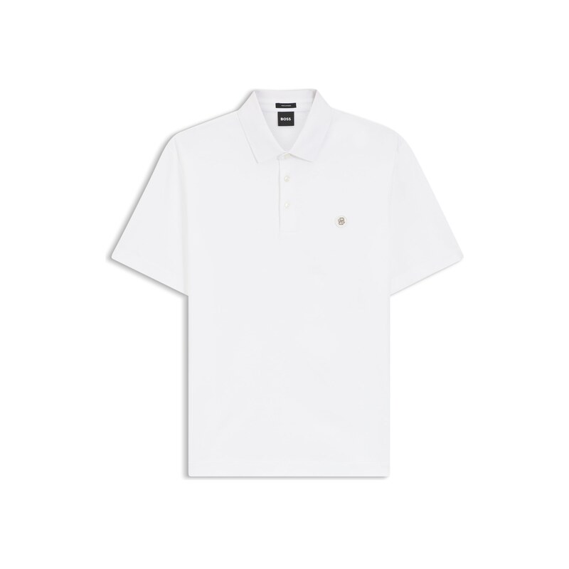 BOSS Polo shirt in mercerised cotton with Double B monogram