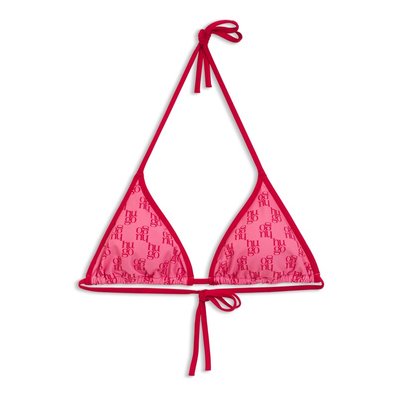 HUGO Triangle bikini top with stacked logos