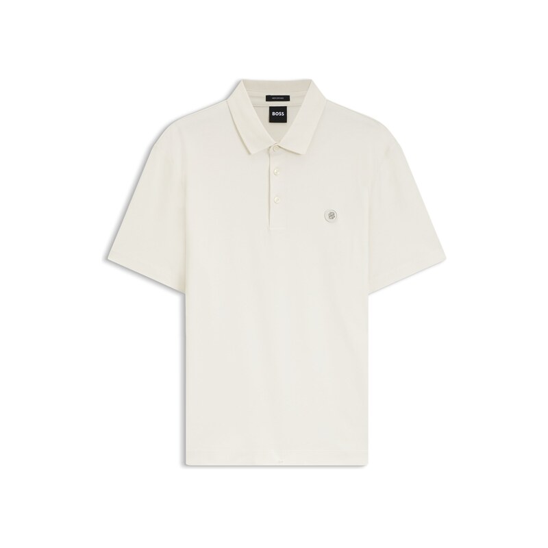 BOSS Polo shirt in mercerised cotton with Double B monogram