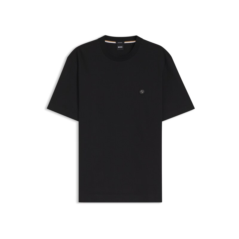 BOSS Cotton T-shirt with Double-B-monogram badge