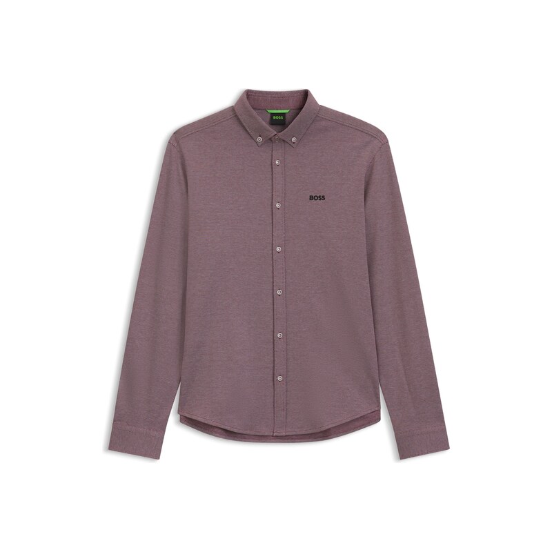 BOSS Regular-fit stretch jersey shirt with logo