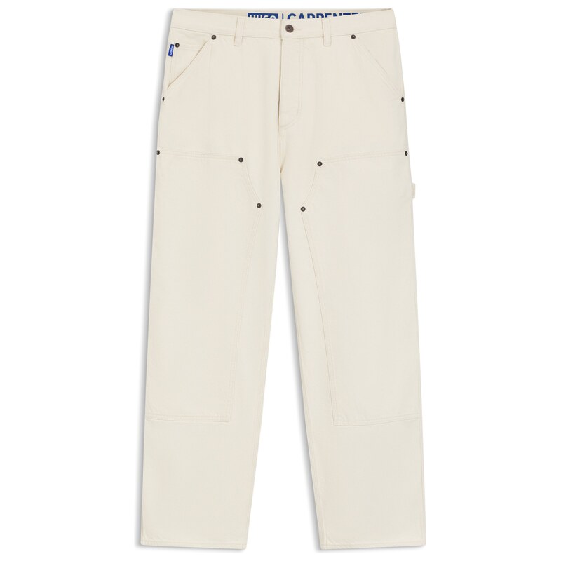 HUGO Loose-fit jeans in ecru denim