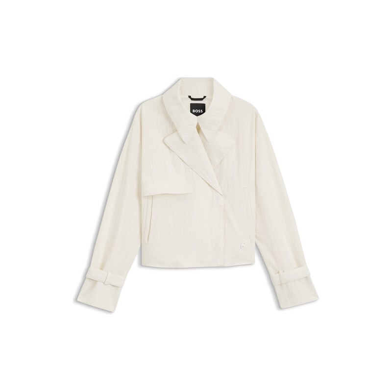 BOSS Short trench coat in peached crepe