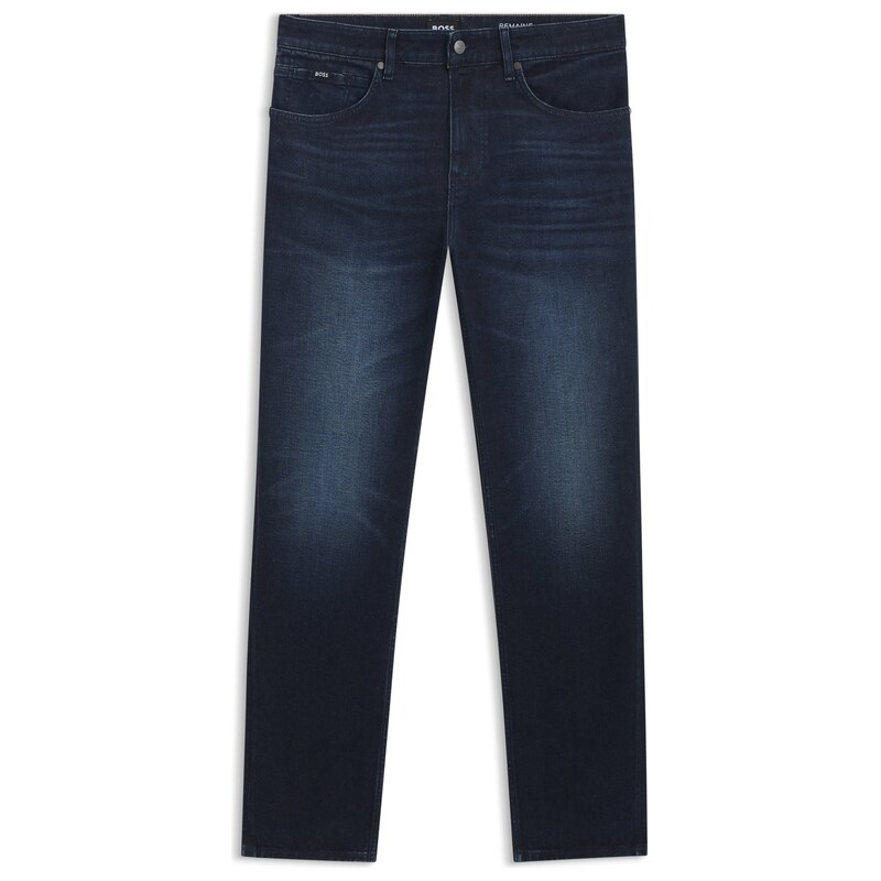 BOSS Maine regular-fit jeans in dark-blue extra-soft denim