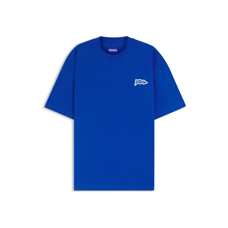 HUGO Logo-flag T-shirt in cotton jersey