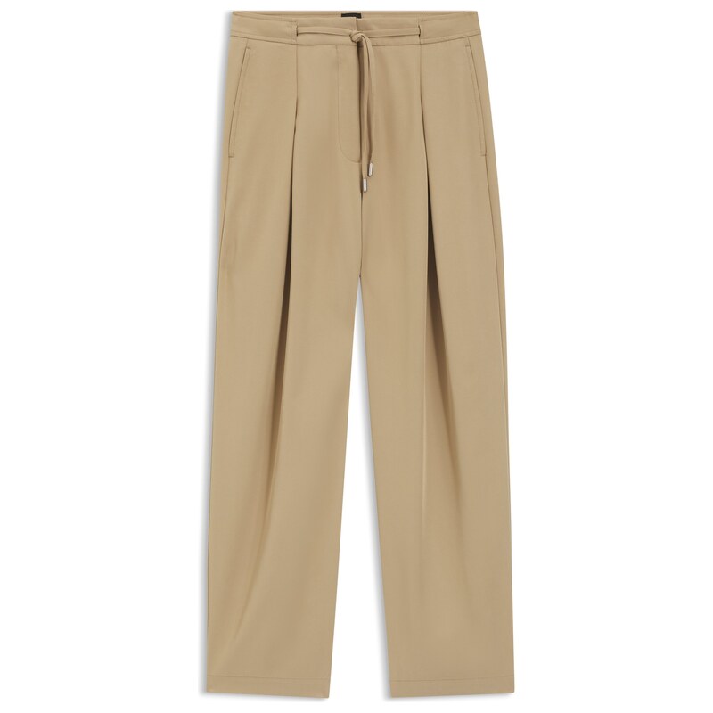 BOSS Tapered-fit trousers with front pleats