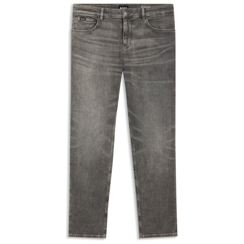 BOSS Maine regular-fit jeans in grey comfort-stretch denim