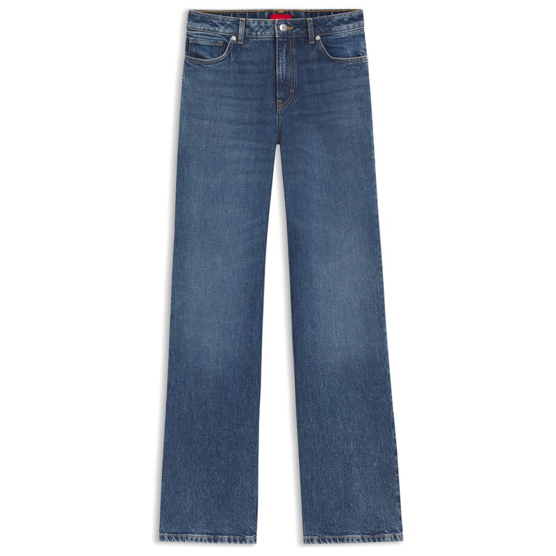 HUGO Flared-fit jeans in blue stretch denim