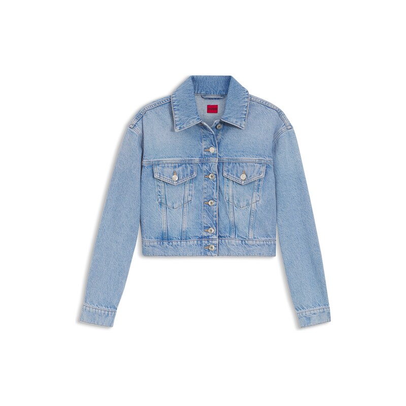 HUGO Regular-fit jacket in bright-blue denim