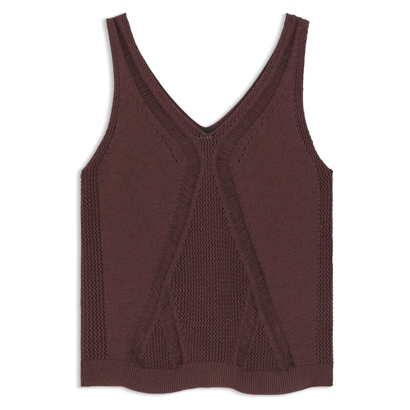 BOSS Knitted top with mixed structures